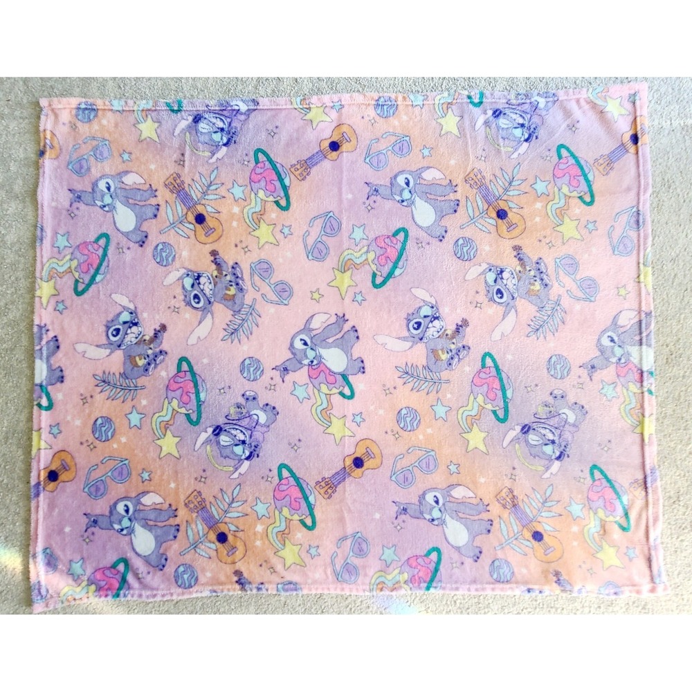 Disney Stitch Pink Throw Blanket 40x48 NW Fleece Plush Kids SOFT Cozy Lilo